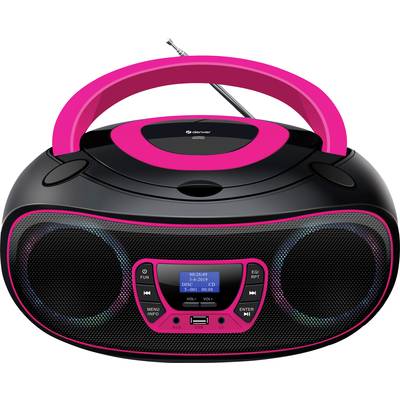 Denver TDB-212P Radio CD player DAB+, DAB, FM AUX, USB, Bluetooth, CD Black, Pink