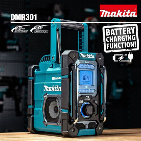 Makita LXT Makita DMR301 18V/12VMAX Heavy Duty Job Site Speaker/Stereo DAB/DAB+, In-built Battery Charger AC Connection LXT/CXT