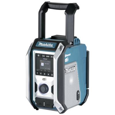 Makita Workplace radio DAB, DAB+ AUX, Bluetooth, USB splashproof, shockproof Turquoise, Black, Silver