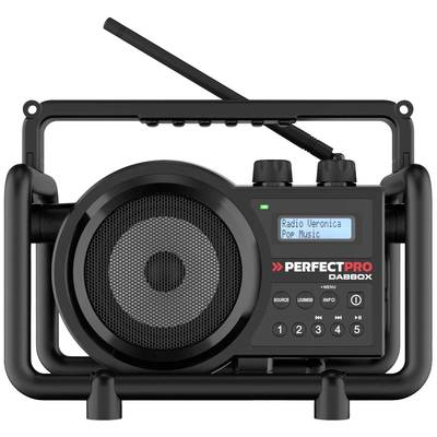 PerfectPro DABBOX Workplace radio DAB+, FM AUX, Bluetooth shockproof Black