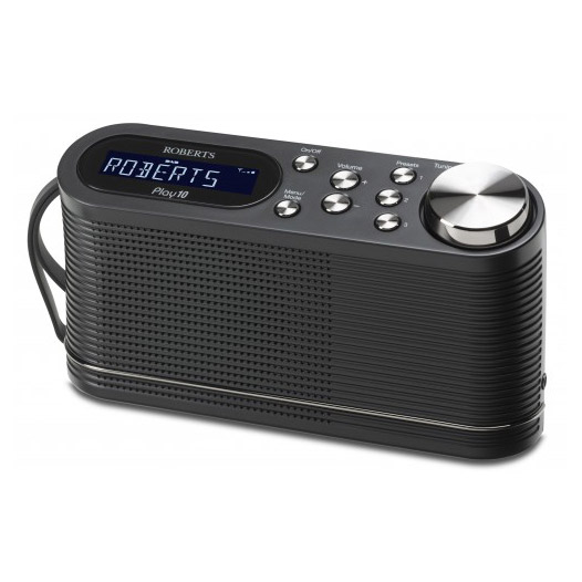 Roberts PLAY10 Play 10 DAB FM RDS Compact Portable Radio in Black