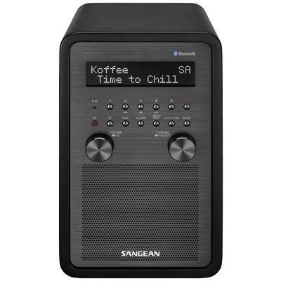 Sangean DDR-60 Desk radio DAB+, DAB, FM AUX, Bluetooth, NFC Incl. remote control, Alarm clock Black