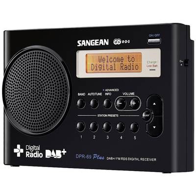 Sangean DPR-69+ Portable radio DAB+, FM Battery charger Black