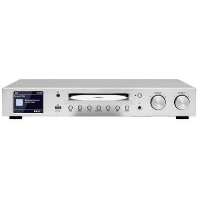 TechniSat DIGITRADIO 143 CD Radio adapter DAB, DAB+, Internet, FM AUX, Bluetooth, CD, USB, Wi-Fi, Internet radio Incl. remote control, Alarm clock Silver