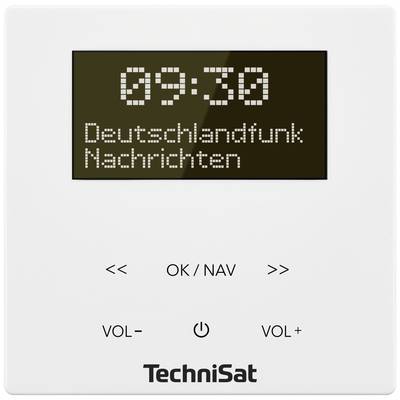 TechniSat DIGITRADIO UP 55, weiß Flush-mount radio DAB+, FM Bluetooth Incl. speaker box, Alarm clock White