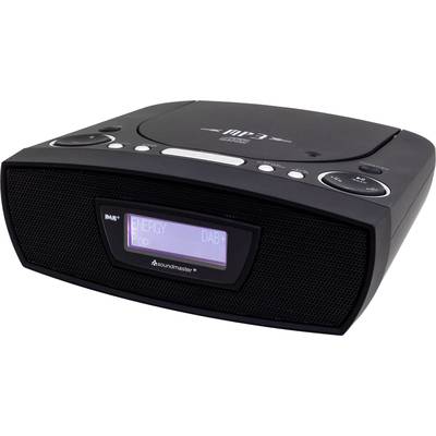 soundmaster URD480SW Radio alarm clock FM AUX, CD, USB Black