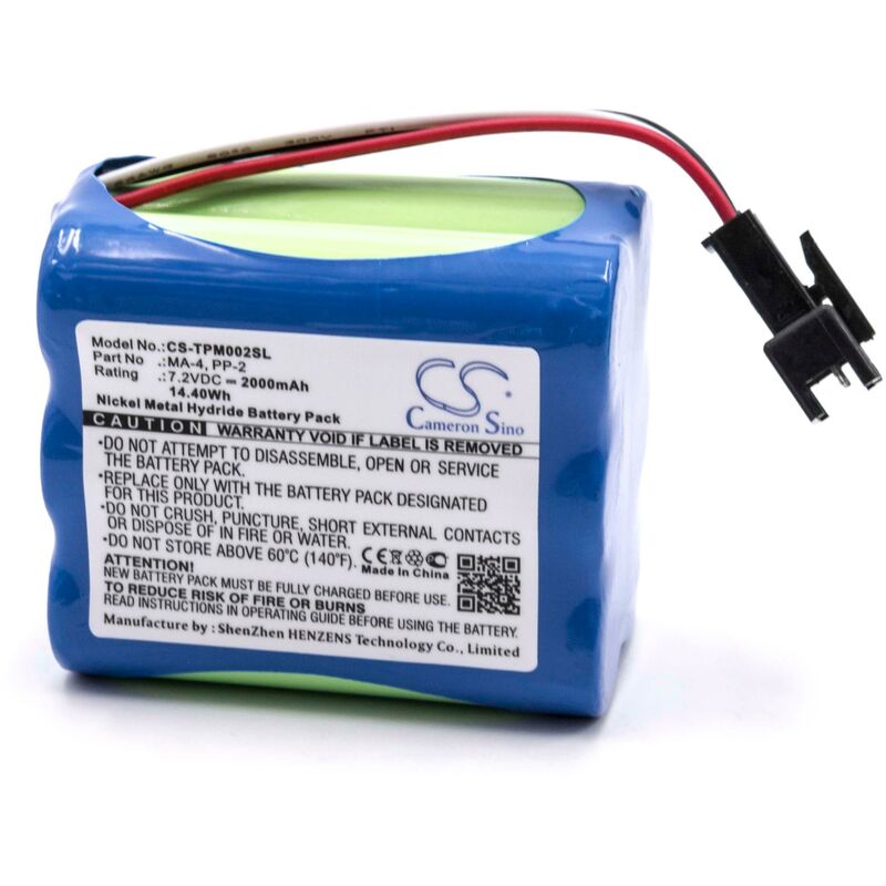 1x Battery compatible with Teac R-5, MP3, MP4, R-1, R-2, R5, radio, Transistor-Radio, DAB-Radio, R1, R2 Digital Radio (2000 mAh, 7.2 v, NiMH) - Vhbw