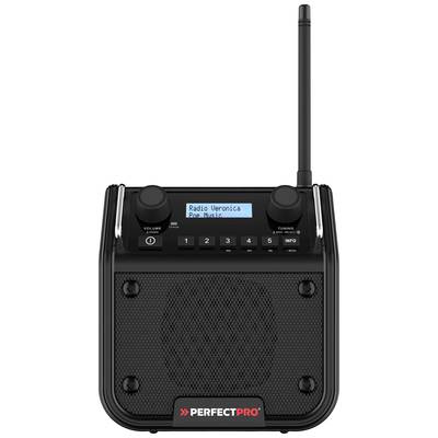 PerfectPro DABPRO Workplace radio DAB+, FM AUX, Bluetooth shockproof, splashproof, dustproof Black