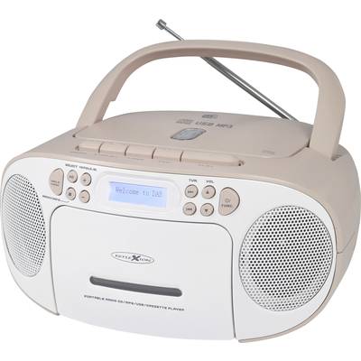 Reflexion Tragbarer Radiorecorder Radio CD player DAB+, DAB, FM AUX, CD, Tape, USB White, Pink