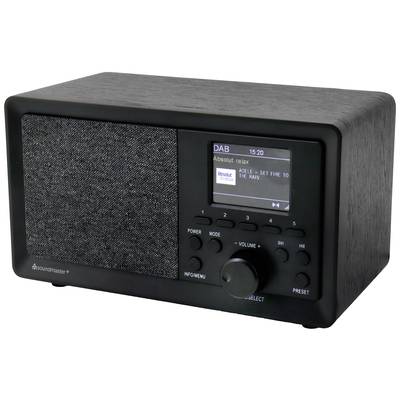 soundmaster DAB350SW Desk radio DAB+, FM USB Incl. speaker box, Alarm clock Black