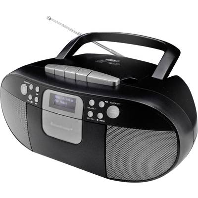 soundmaster SCD7800SW Radio cassette player DAB+, FM AUX, CD, Tape, USB Alarm clock Black