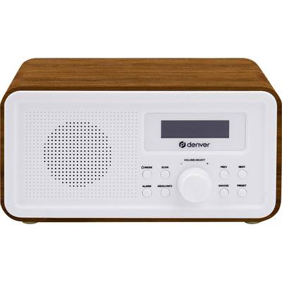Denver DAB-30DW Dark Wood Desk radio DAB+, FM Alarm clock Wood-brown (semi-gloss)