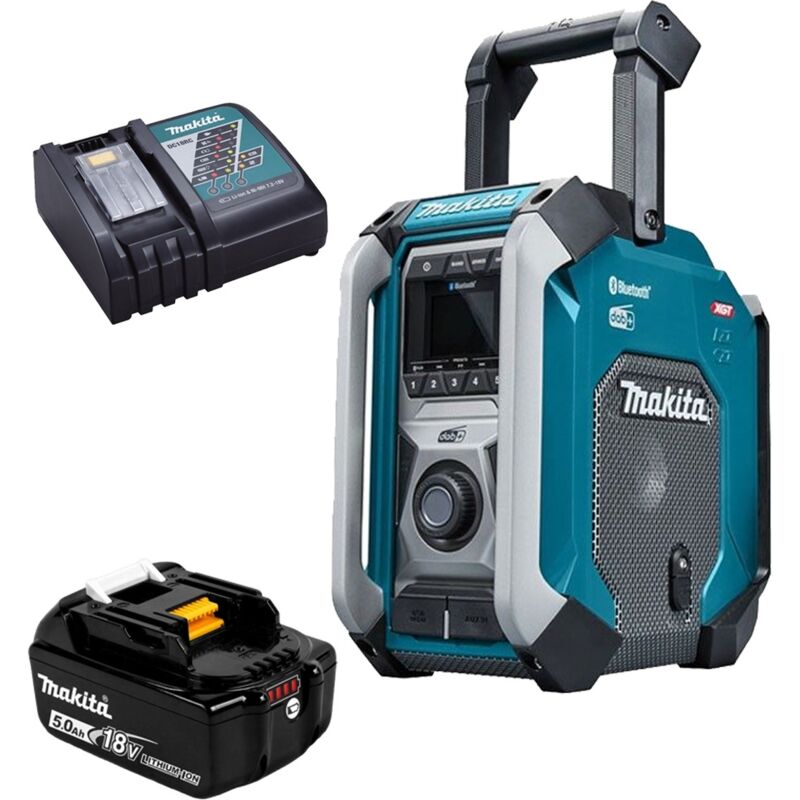 MR007GZ Digital Site Radio dab + Bluetooth usb Charger 18V + 5AH Kit - Makita