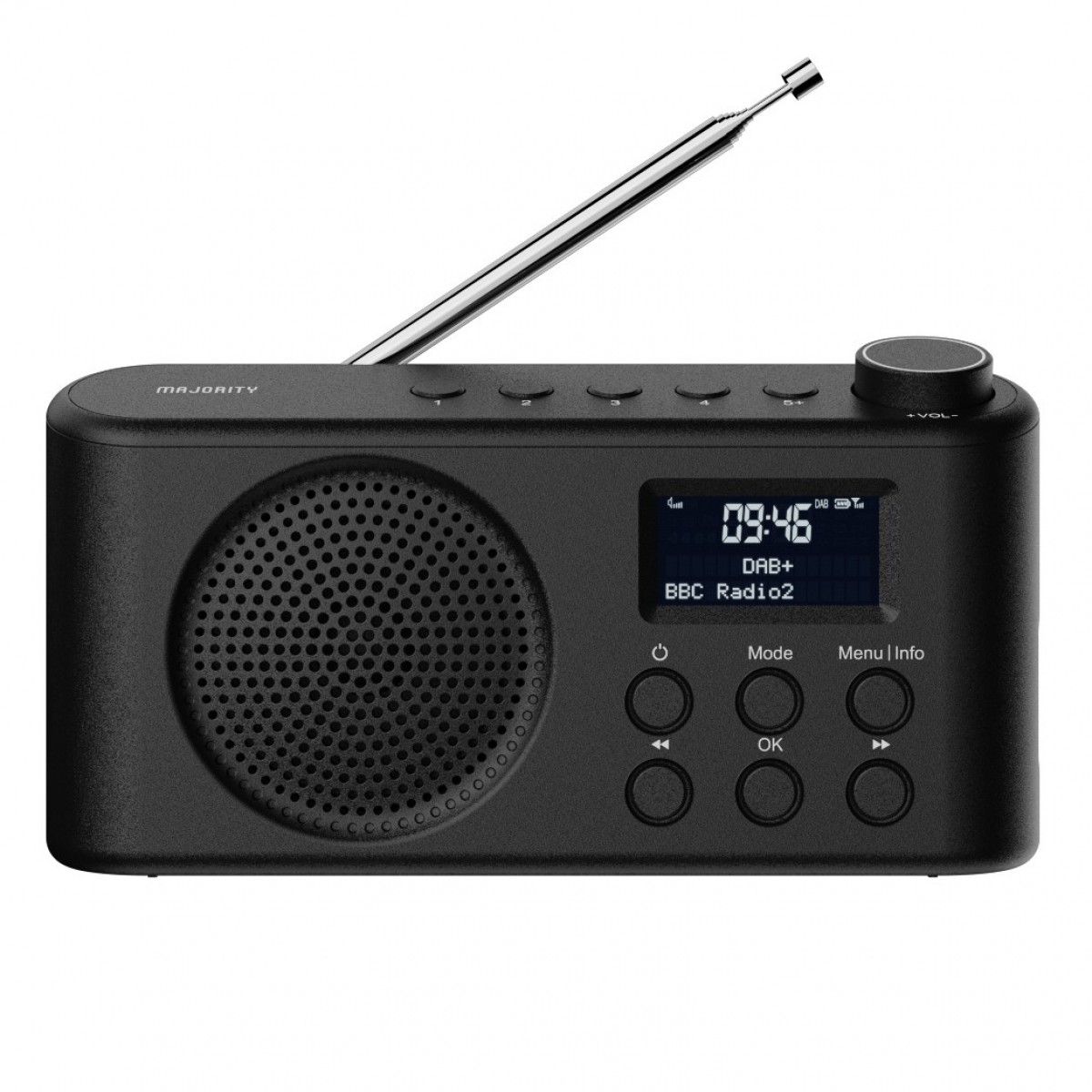 Majority Orwell 2 DAB Radio, Black
