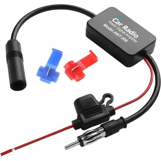 Car Radio Signal Amplifier, FM Antenna Booster Signal Amplifier, Radio Antenna Signal Amplifier Adapter, Low Noise Gain Reception Booster