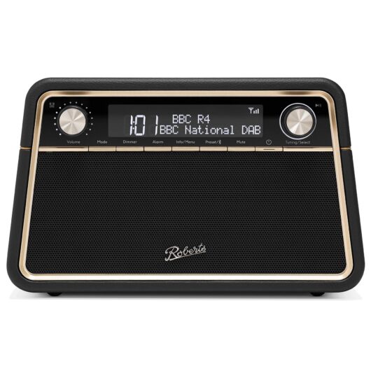 Roberts REVABK Reva Tabletop DAB DAB FM RDS Radio with Bluetooth in Bl