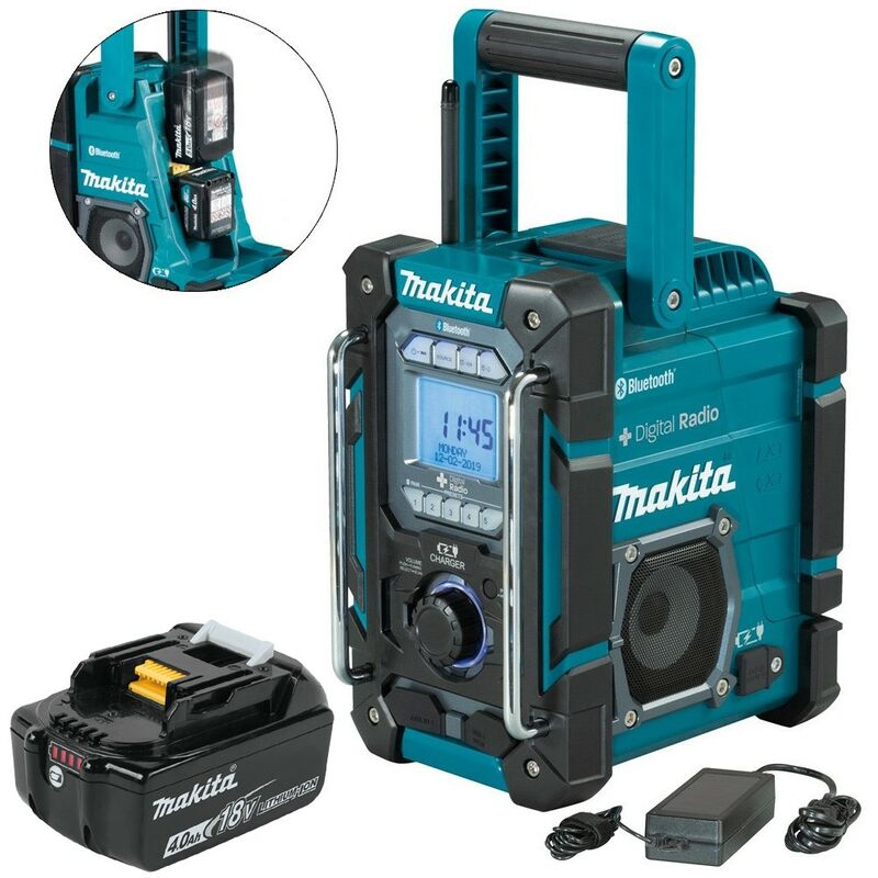 DMR301 Digital dab Built in Charger Site Radio dab Bluetooth & 18v BL1840 - Makita