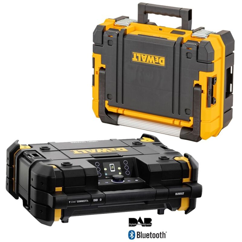 Dewalt 18v Tstak DAB Digital Radio Bluetooth USB + DWST83344-1 Storage Box IP54
