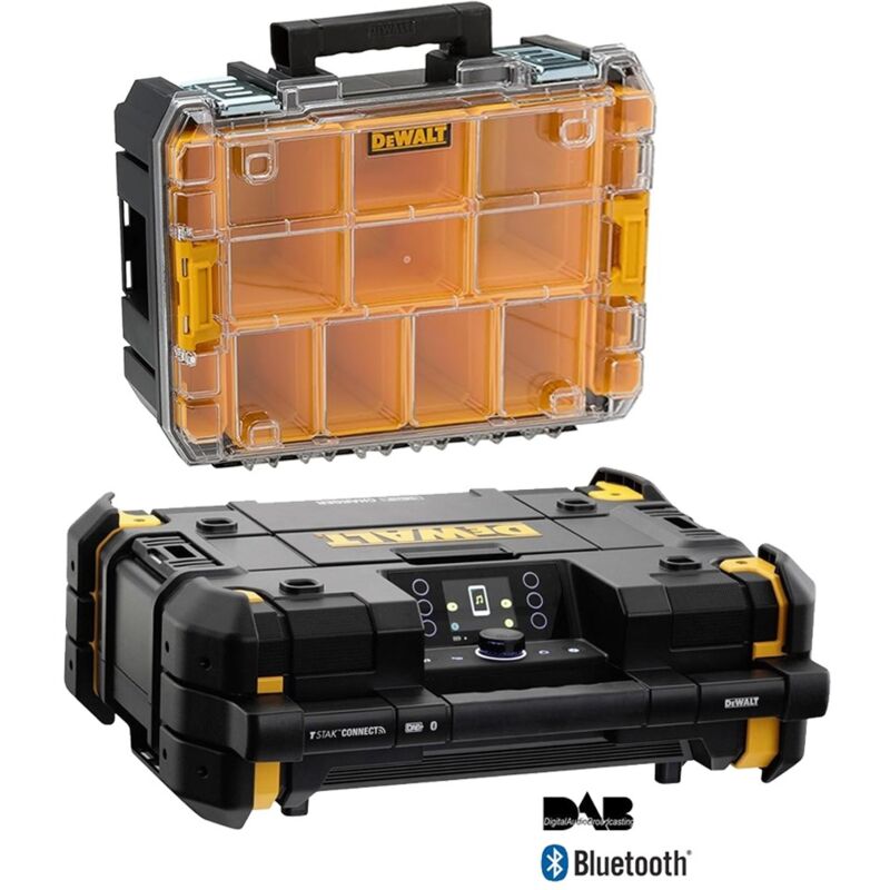 Dewalt - 18v Tstak dab Digital Radio Bluetooth usb + DWST1-71194 Organiser Case