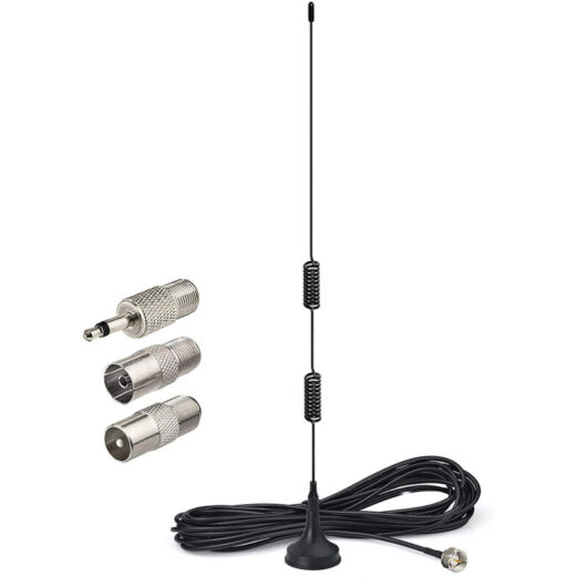 FM radio antenna with magnetic base, 3m extension cable, digital radio, Bluetooth stereo receiver, audio/video, home cinema receiver