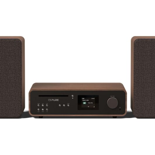 Pure Classic Stereo DAB DAB+ FM with Bluetooth CD Player and Internet Radio Music System Coffee Black