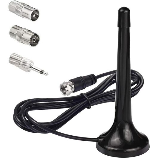 Telescopic Indoor FM/DAB Radio Antenna with Magnetic Base, Compatible with Stereo Receivers, 75 Ohm Base Portable Tuners, and Hi-Fi Systems